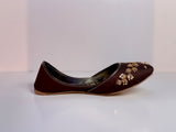 GULBAHAAR – Mocha Khussa with Soft Gold & Pearl Detailing