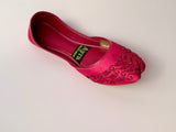 NAZAKAT – Fuchsia Royale Khussa with Delicate Embroidery and Regal Bloom Accents