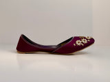 GULBAHAAR – Royale Violet Khussa with Soft Gold & Pearl Detailing
